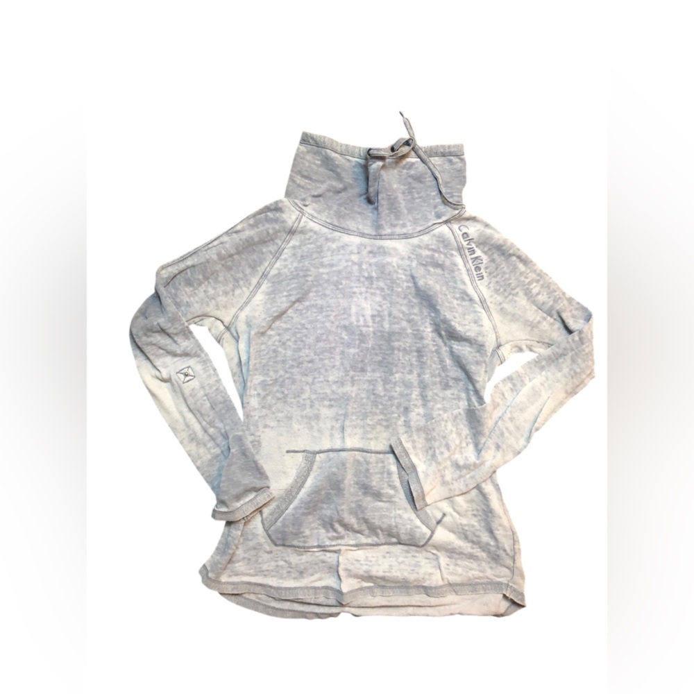 CALVIN KLEIN HEATHERED KANGAROO POCKET THIN SOFT SWEATSHIRT LIGHTWEIGHT M